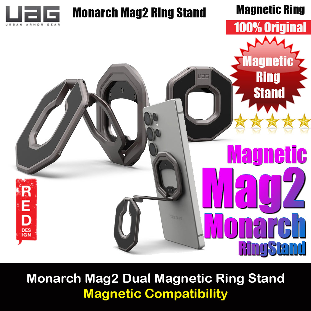 Picture of UAG Monarch Mag2 Dual Magnetic Ring Stand Holder Phone Grip and Kickstand Stand (Gunmetal) Red Design- Red Design Cases, Red Design Covers, iPad Cases and a wide selection of Red Design Accessories in Malaysia, Sabah, Sarawak and Singapore 