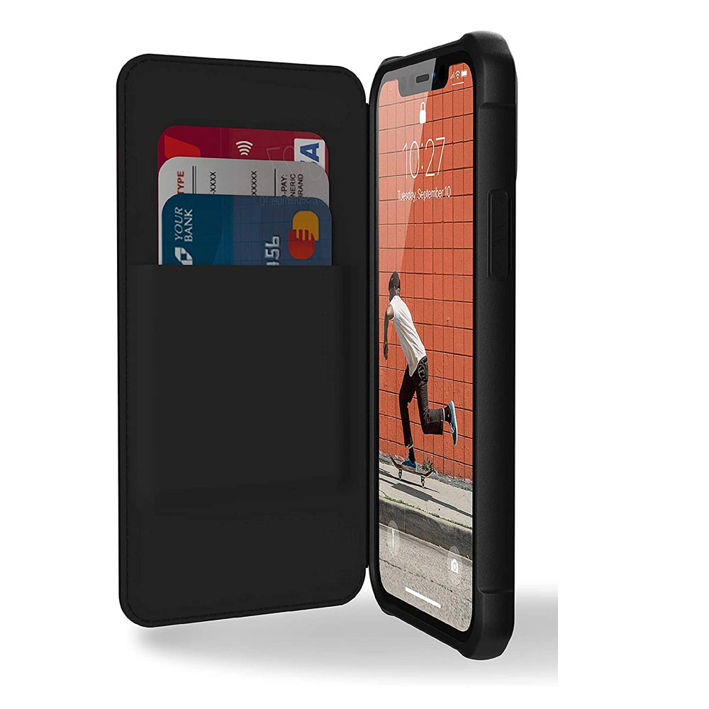 Picture of Apple iPhone 12 mini 5.4 Case | UAG Urban Armor Gear Protection Flip Cover Card Storage Case Metropolis Series for iPhone 12 Mini 5.4 (Kevlar Black)