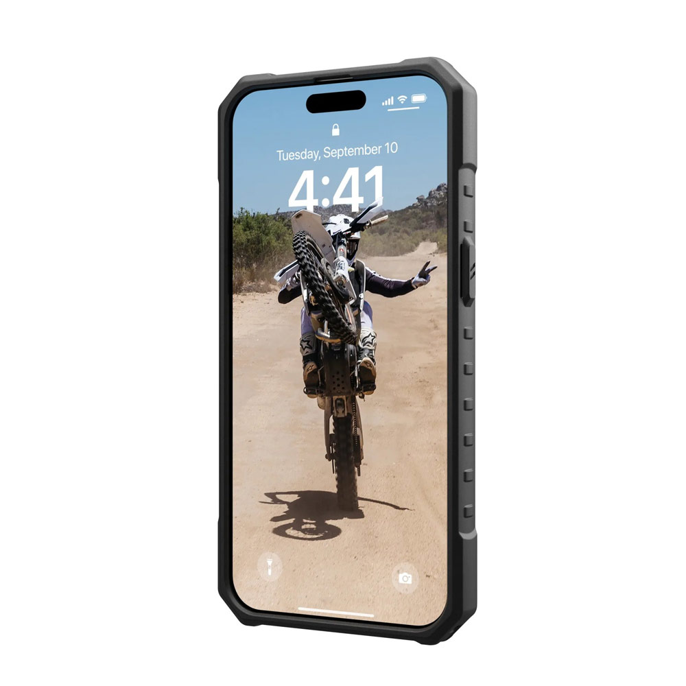 Picture of Apple iPhone 15 Pro Max 6.7 Case | UAG Pathfinder Magsafe Compatible Drop Proof Transparent Clear Case for iPhone 15 Pro Max 6.7 (Ash)