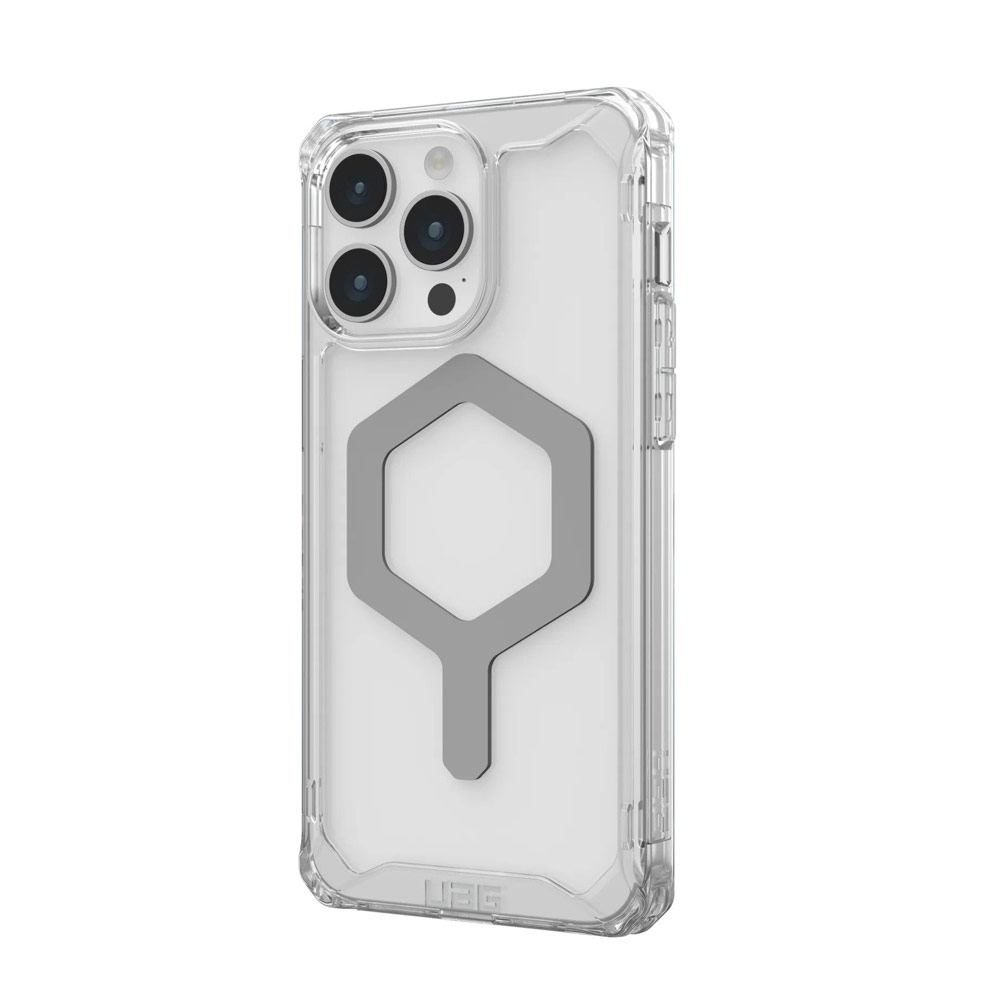 Picture of Apple iPhone 15 Pro Max 6.7 Case | UAG Plyo Magsafe Compatible Drop Proof Shock Impact Resistant Transparent Clear Case for iPhone 15 Pro Max 6.7 (Ice Silver)