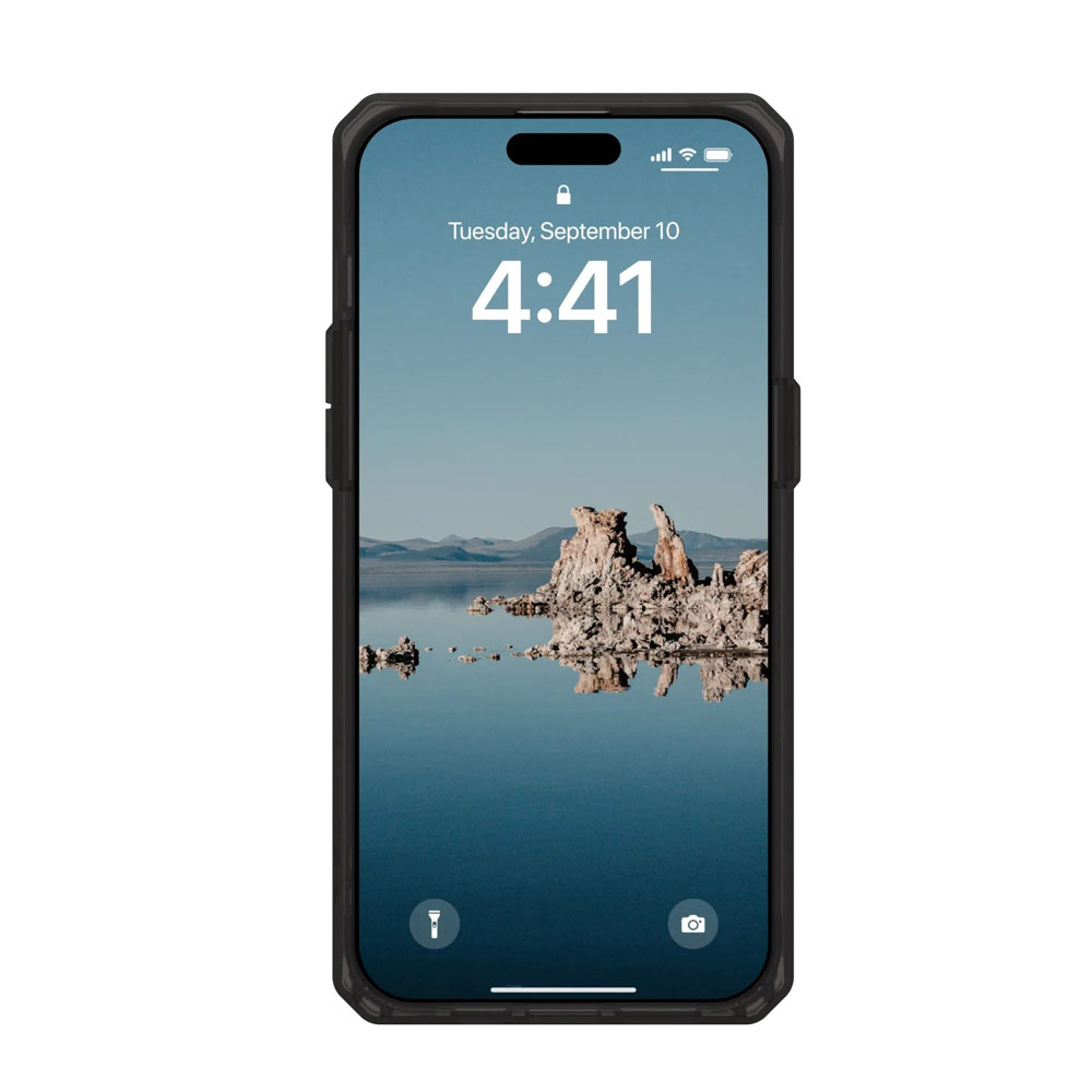 Picture of Apple iPhone 15 Pro 6.1 Case | UAG Plyo Magsafe Compatible Drop Proof Shock Impact Resistant Transparent Clear Case for iPhone 15 Pro 6.1 (Black Black)