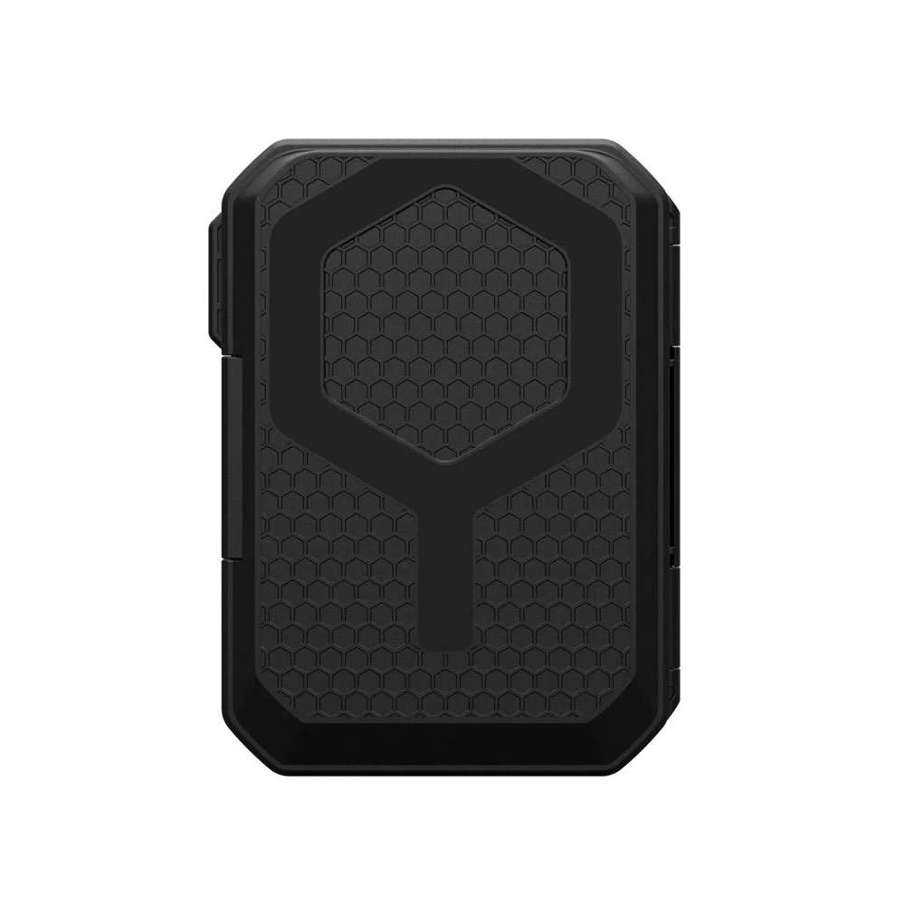 Picture of Apple iPhone 13 6.1 | UAG Premium Snap Magnetic Magsafe Compatible Wallet and Stand Kickstand Card Holder Phone Stand with RFID Technology Waterproof (Black Titanium)