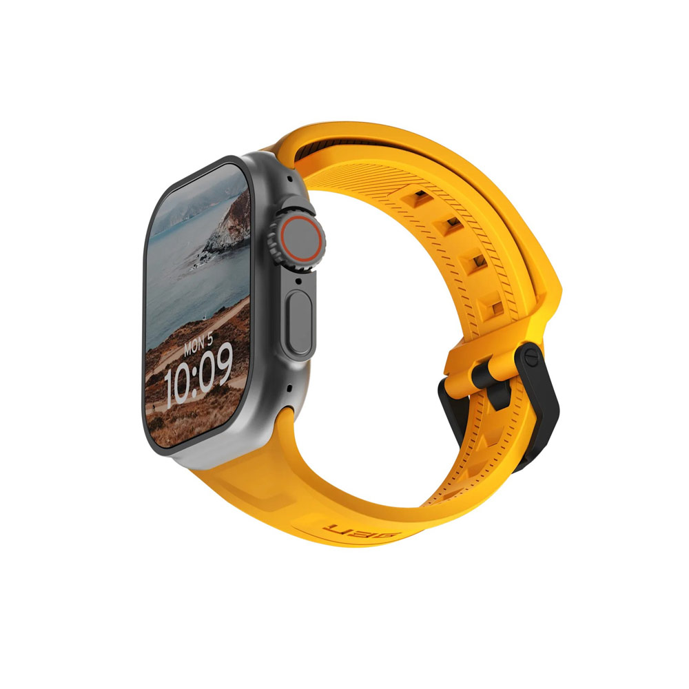 Picture of Apple Watch 10 46mm | UAG Scout Silicone Strap for Apple Watch 44mm 45mm 46mm 49mm Ultra 1 2 3 (Heritage Yellow)