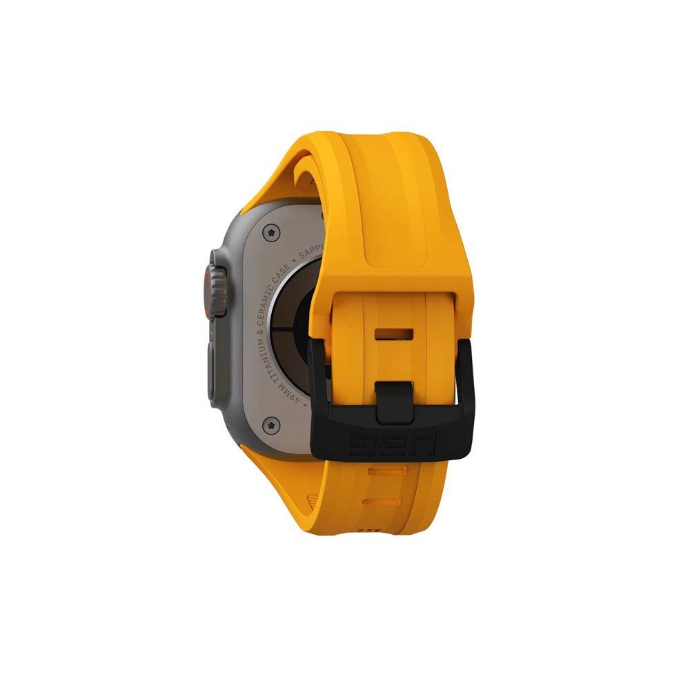 Picture of Apple Watch 10 46mm | UAG Scout Silicone Strap for Apple Watch 44mm 45mm 46mm 49mm Ultra 1 2 3 (Heritage Yellow)