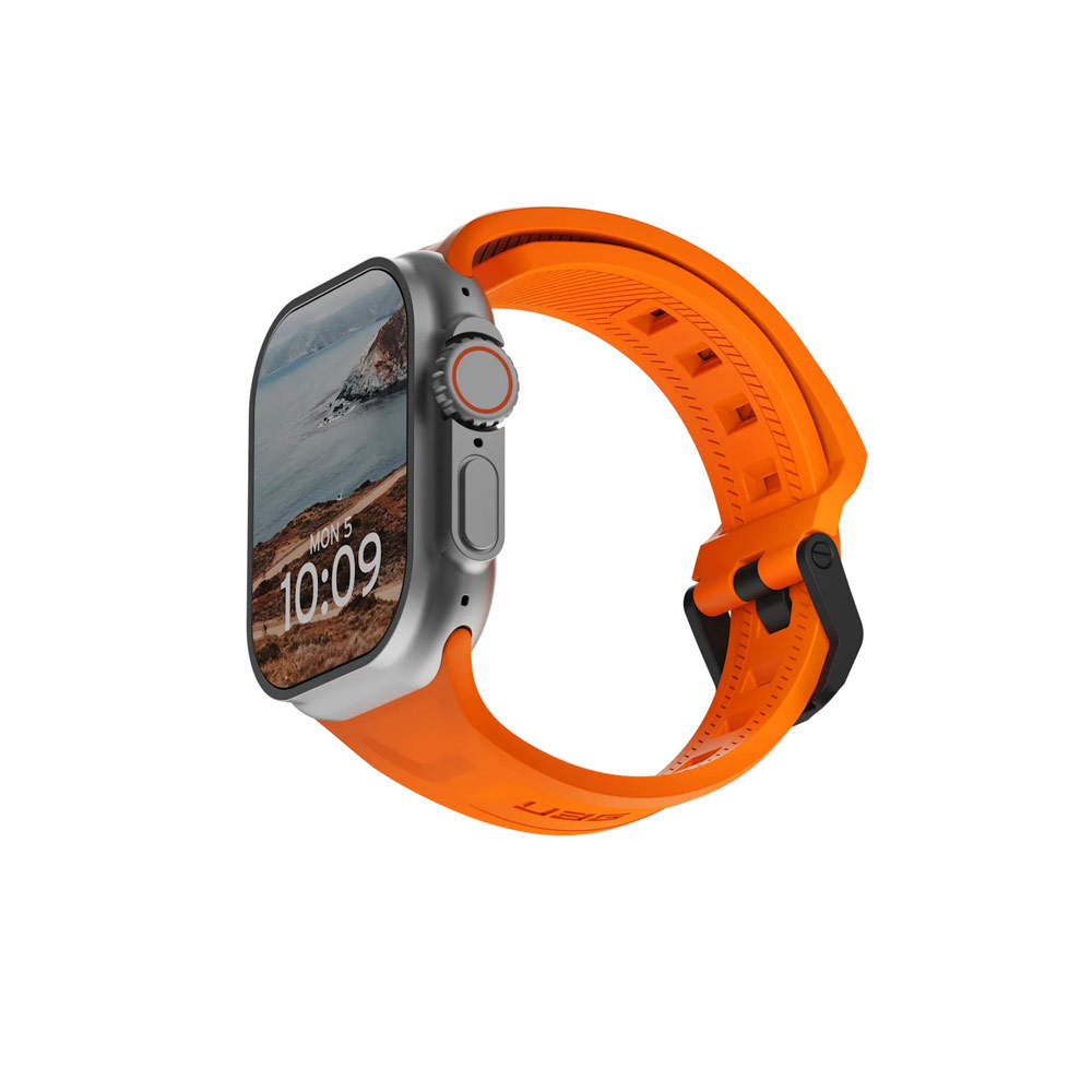 Picture of Apple Watch 10 46mm | UAG Scout Silicone Strap for Apple Watch 44mm 45mm 46mm 49mm Ultra 1 2 3 (Orange)