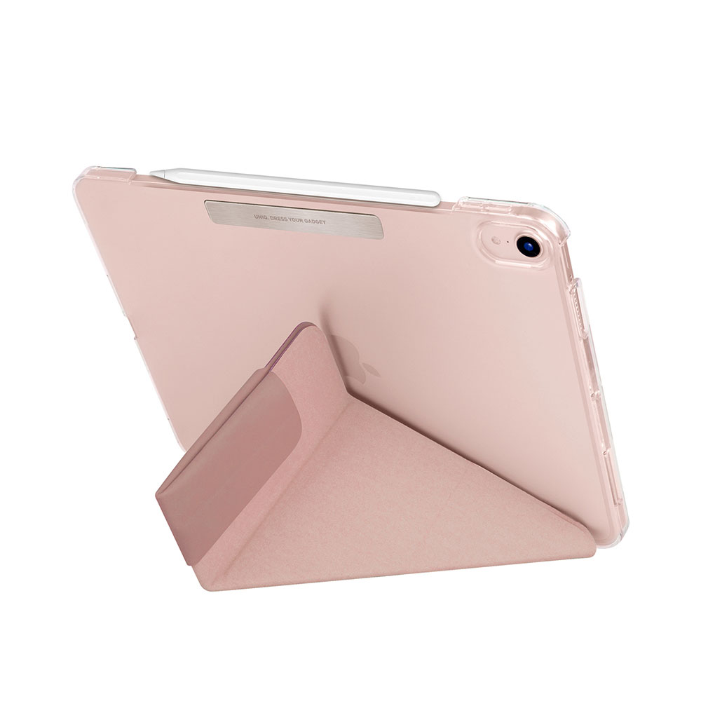 Picture of Apple iPad Air 10.9 5th Gen 2022 Case | Uniq Camden Antimicrobial Ultra Slim and Lightweight Landscape Portrait Typing Flip Stand Case for Apple iPad Air 10.9 2020 iPad Air 4th generation 2020 iPad Air 5th Gen 2022(Pink)