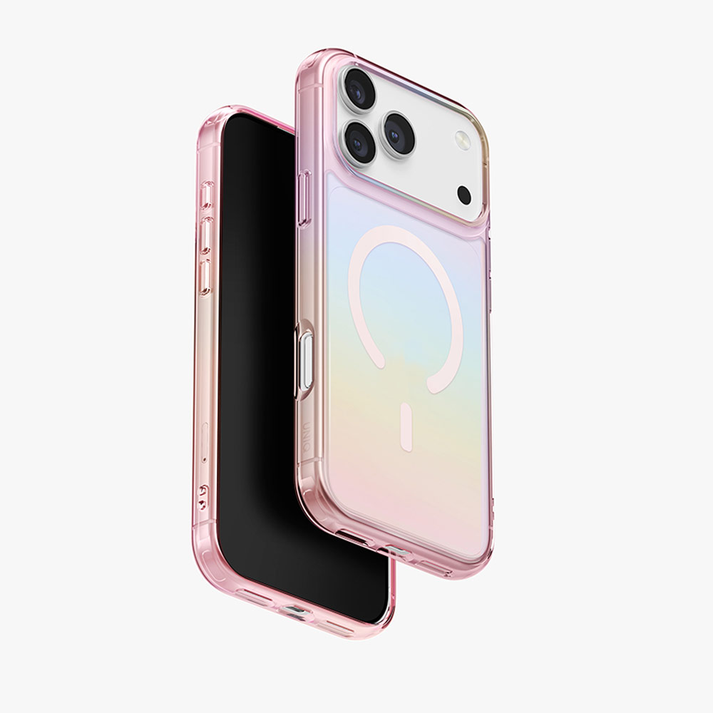 Picture of Apple iPhone 17 Pro Max 6.9 Case | Uniq Iridescia Magclick Protection Holography Case for iPhone 17 Pro Max 6.9 (Pink Prism)