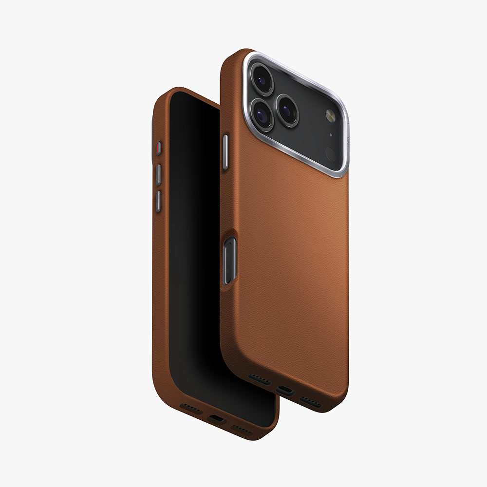 Picture of Apple iPhone 17 Pro Max 6.9 Case | Uniq Lyden Premium Leatherette Magclick Protection Case for iPhone 17 Pro Max 6.9 (Caramel)