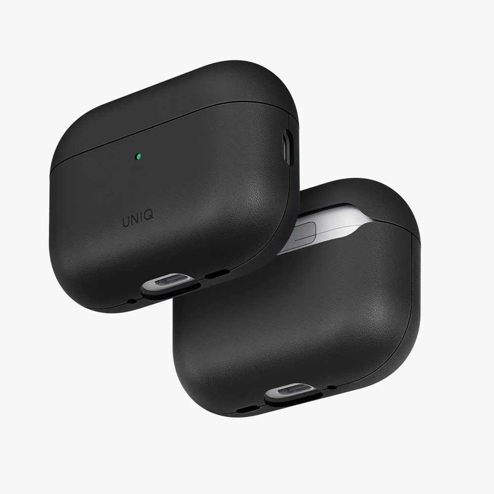 Picture of Apple Airpods Pro 3 Case | Uniq Lyden Vex Premium Leatherette Case for Airpods Pro 3 3rd Gen 2025 (Black)