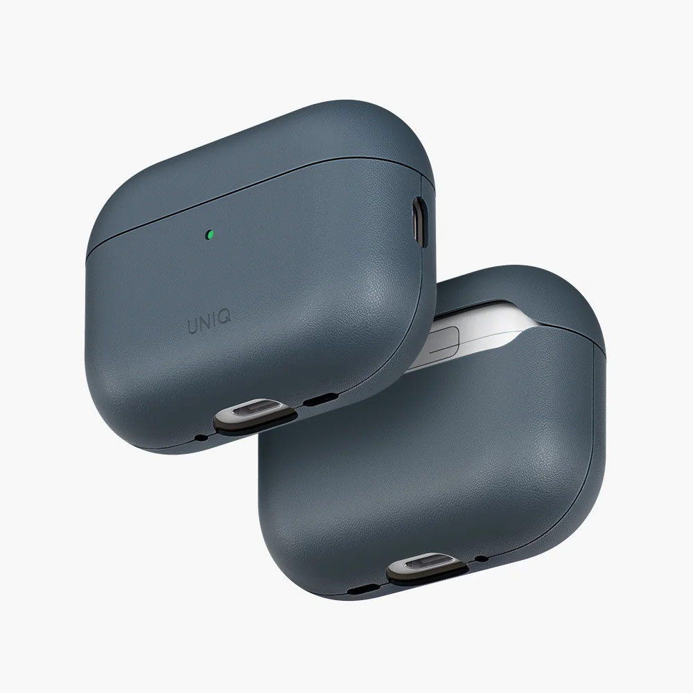 Picture of Apple Airpods Pro 3 Case | Uniq Lyden Vex Premium Leatherette Case for Airpods Pro 3 3rd Gen 2025 (Blue)