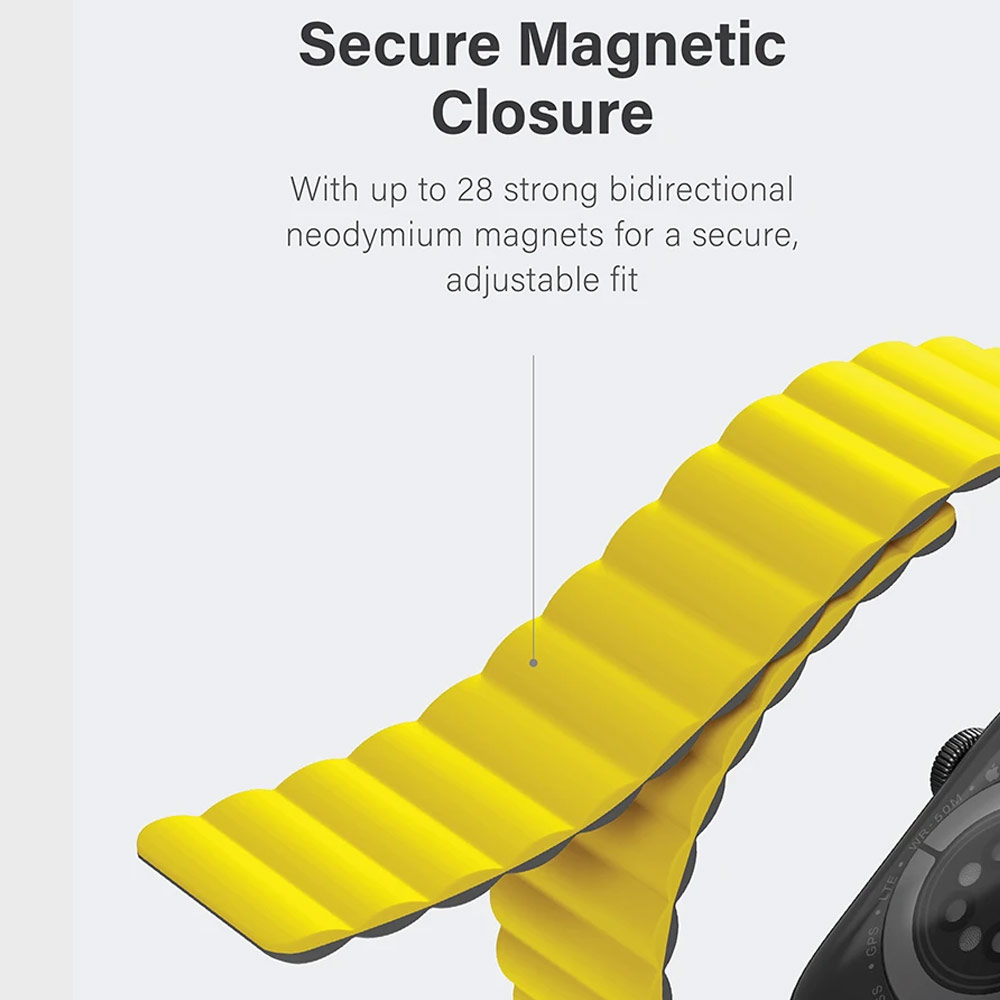 Picture of Apple Watch 49mm Ultra | nUiq Revix Reversible Magnetic Silicone Strap Apple Watch 49mm Ultra 45mm 44mm 42mm Series 1 2 3 4 5 6 7 SE Nike (Blue Black)