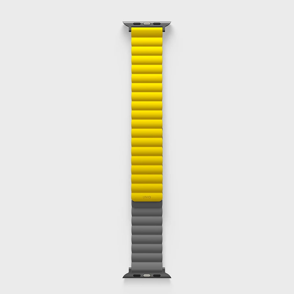 Picture of Apple Watch 49mm	Ultra  | Uniq Revix Reversible Magnetic Silicone Strap Apple Watch 49mm Ultra 45mm 44mm 42mm Series 1 2 3 4 5 6 7 SE Nike (Yellow Grey)