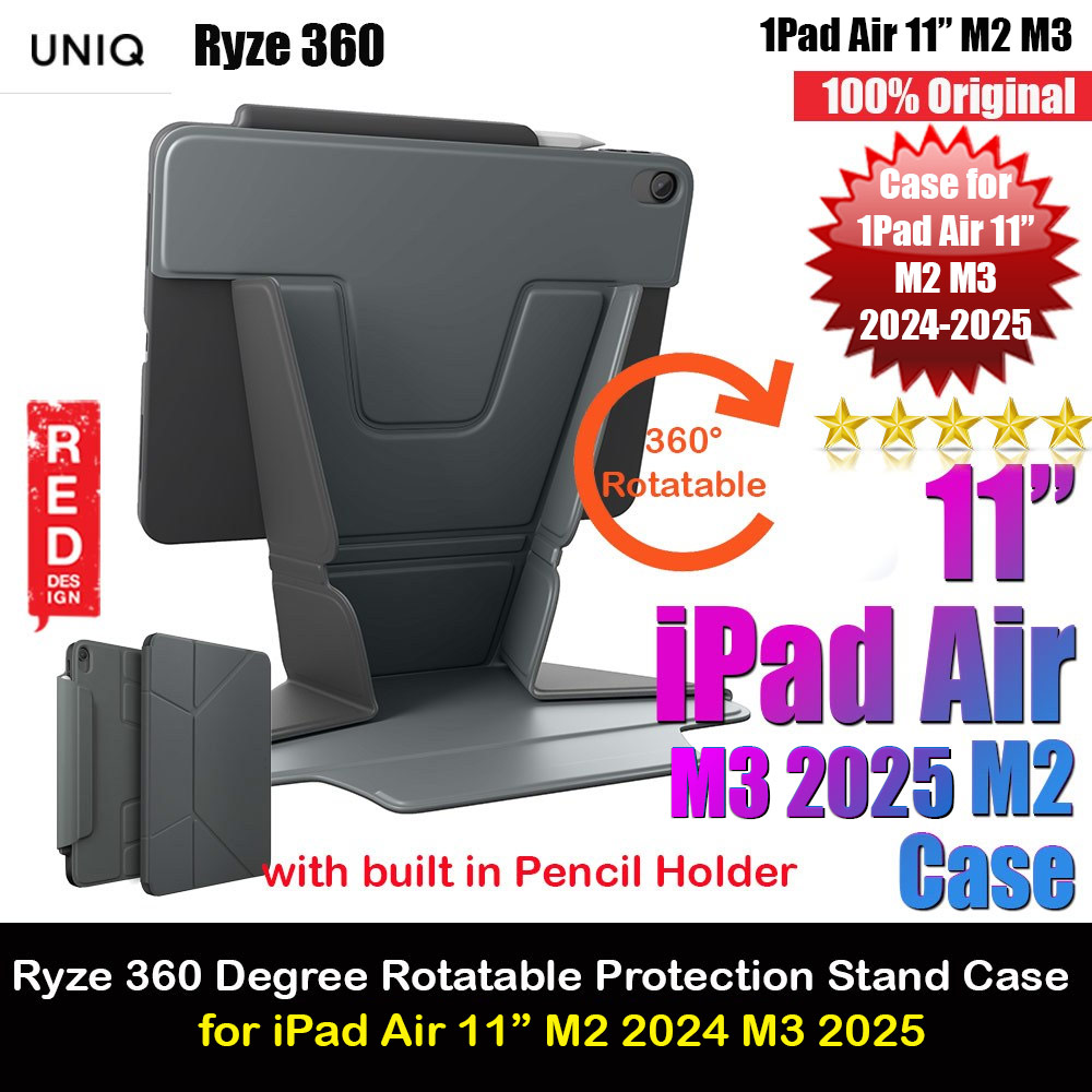 Picture of Uniq Ryze 360 Degree Rotatable Standable as Stand Holder Protection Case for iPad Air 11 M2 2024 M3 2025 (Lichen Green) Apple iPad Air 11 M3 2025- Apple iPad Air 11 M3 2025 Cases, Apple iPad Air 11 M3 2025 Covers, iPad Cases and a wide selection of Apple iPad Air 11 M3 2025 Accessories in Malaysia, Sabah, Sarawak and Singapore 