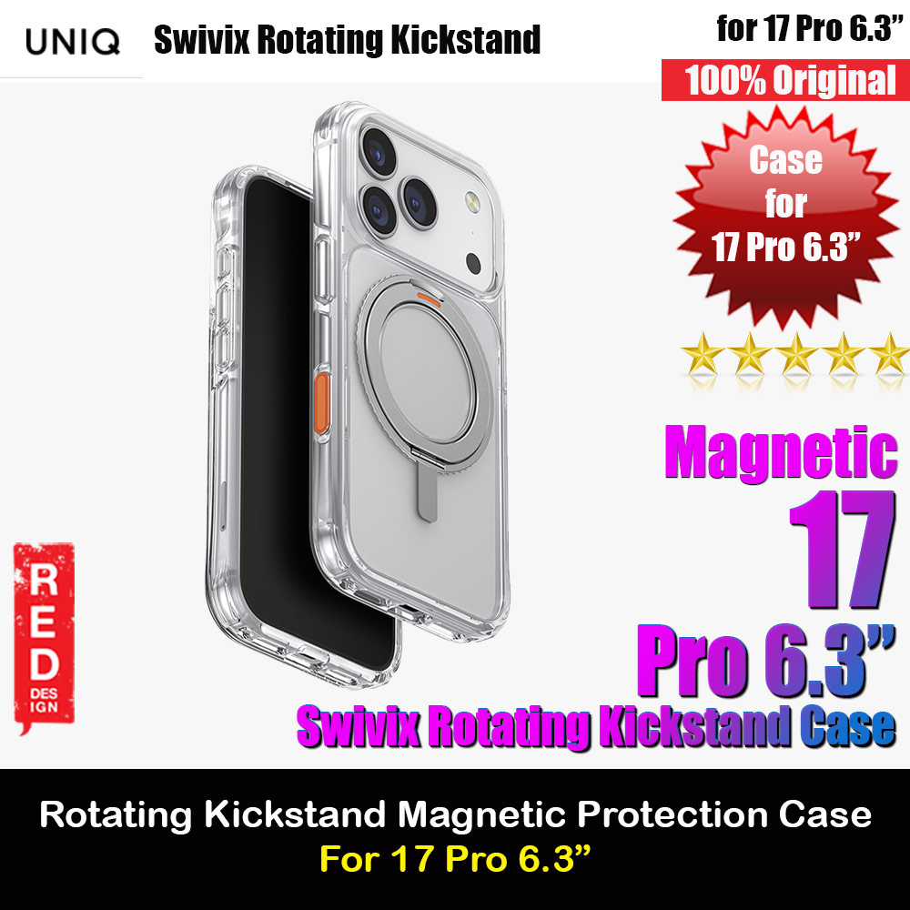 Picture of Uniq Swivix Rotating 360 Kickstand Case Magclick Protection Case for iPhone 17 Pro  6.3 (Lucent Clear) Apple iPhone 17 Pro 6.3- Apple iPhone 17 Pro 6.3 Cases, Apple iPhone 17 Pro 6.3 Covers, iPad Cases and a wide selection of Apple iPhone 17 Pro 6.3 Accessories in Malaysia, Sabah, Sarawak and Singapore 