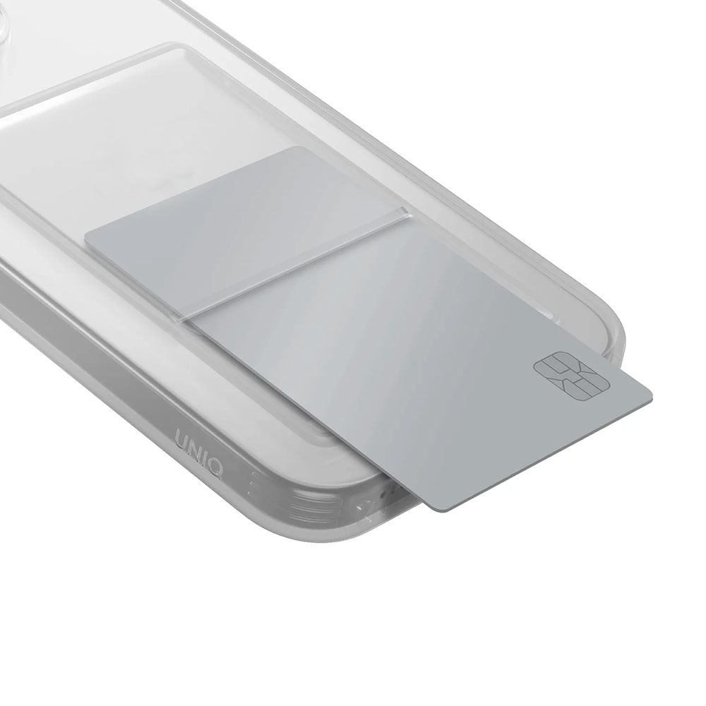 Picture of Apple iPhone 15 Pro 6.1 Case | Uniq Air Fender ID Card Holder Protection Case for iPhone 15 Pro 6.1 (Clear)
