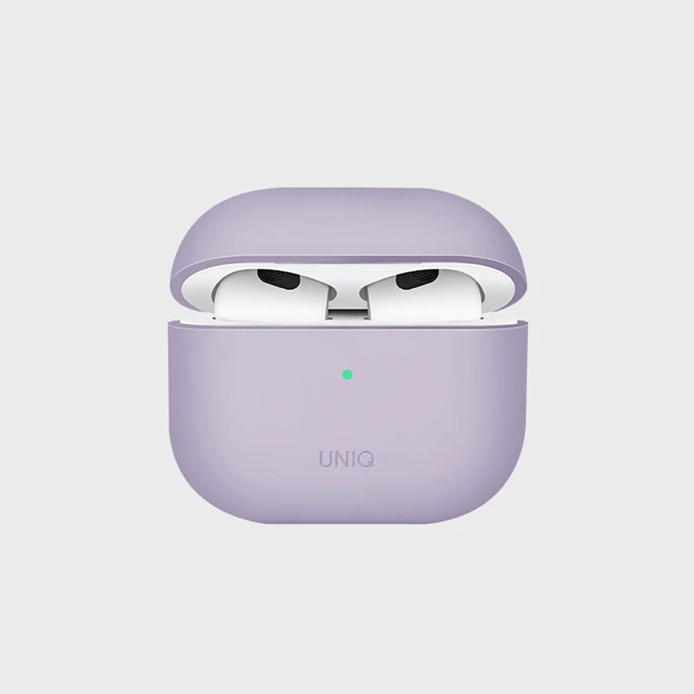 Picture of Apple Airpods 3 Case | Uniq Lino Airpods 3 Snap Case High Quality Liquid Silicone Case for Airpods 3 Airpods 3rd Gen (Lavender)