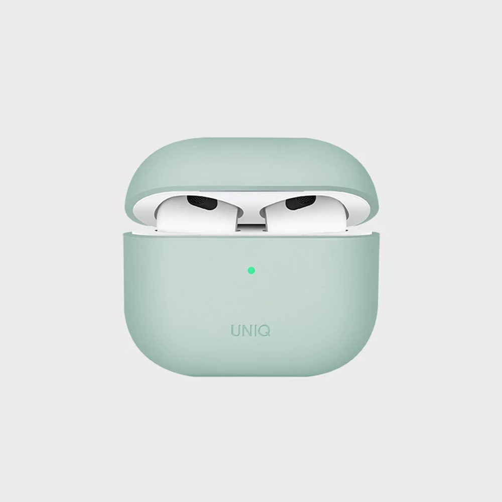Picture of Apple Airpods 3 Case | Uniq Lino Airpods 3 Snap Case High Quality Liquid Silicone Case for Airpods 3 Airpods 3rd Gen (Green)