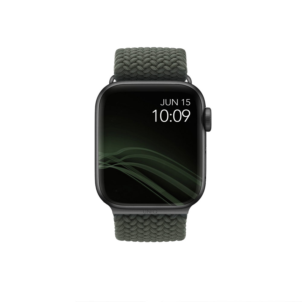 Picture of Apple Watch 44mm  | Uniq Aspen Woven Soft Breathable Comfort Strap for Apple Watch 42mm 44mm Series 1 2 3 4 5 6 SE Nike (Green)