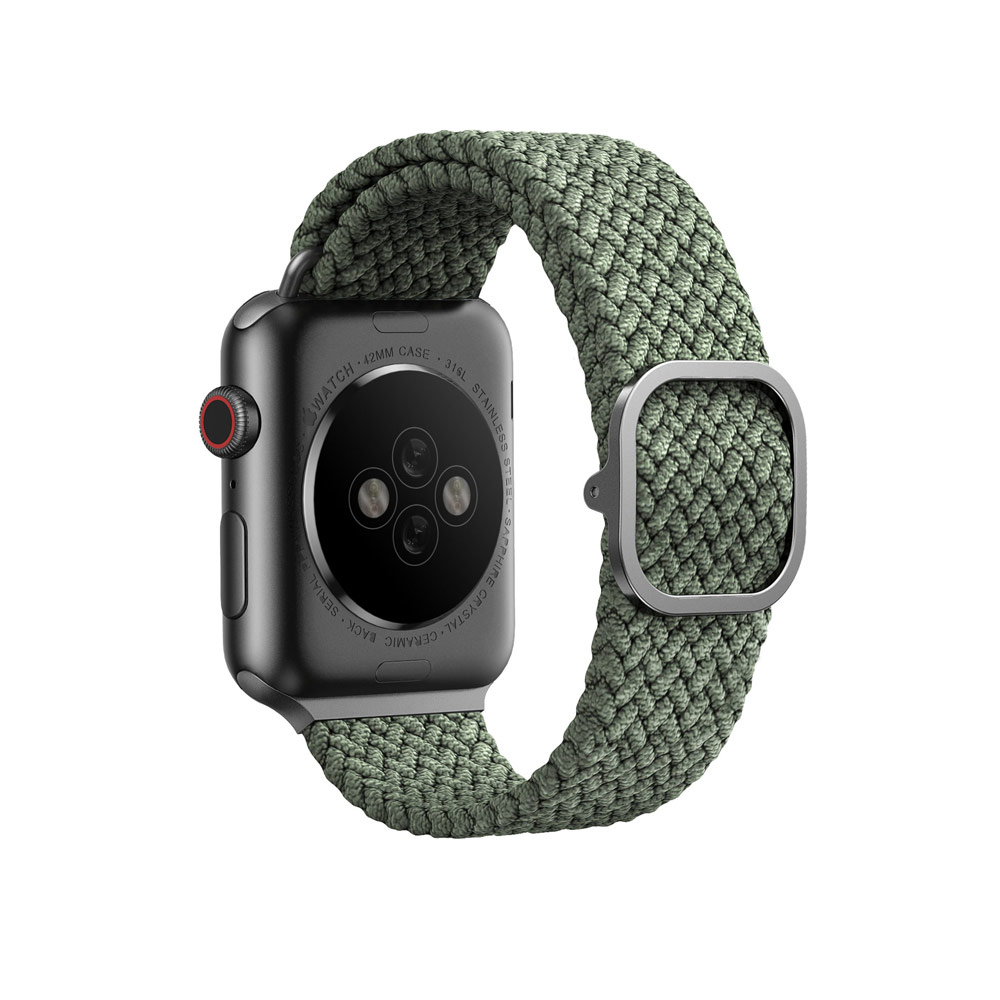 Picture of Apple Watch 44mm  | Uniq Aspen Woven Soft Breathable Comfort Strap for Apple Watch 42mm 44mm Series 1 2 3 4 5 6 SE Nike (Green)