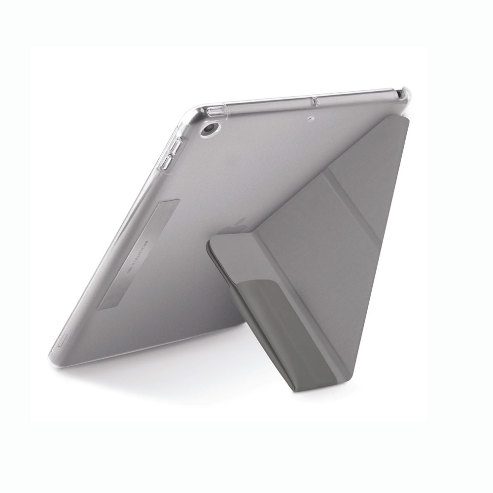 Picture of Apple iPad 10.2 8th gen 2020 Case | Uniq Camden Antimicrobial Ultra Slim and Lightweight Landscape Portrait Typing Flip Stand Case for Apple iPad 10.2 8th generation 2019 Apple iPad 10.2 9th generation 2021 (Grey)