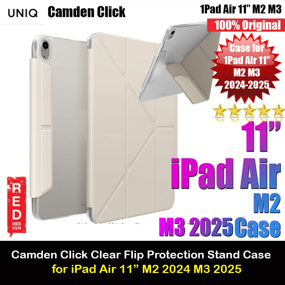 Picture of Uniq Camden Click Flip Cover Stand Case for iPad Air 11 M2 2024 M3 2025  (Ivory) Apple iPad Air 11 M3 2025- Apple iPad Air 11 M3 2025 Cases, Apple iPad Air 11 M3 2025 Covers, iPad Cases and a wide selection of Apple iPad Air 11 M3 2025 Accessories in Malaysia, Sabah, Sarawak and Singapore 