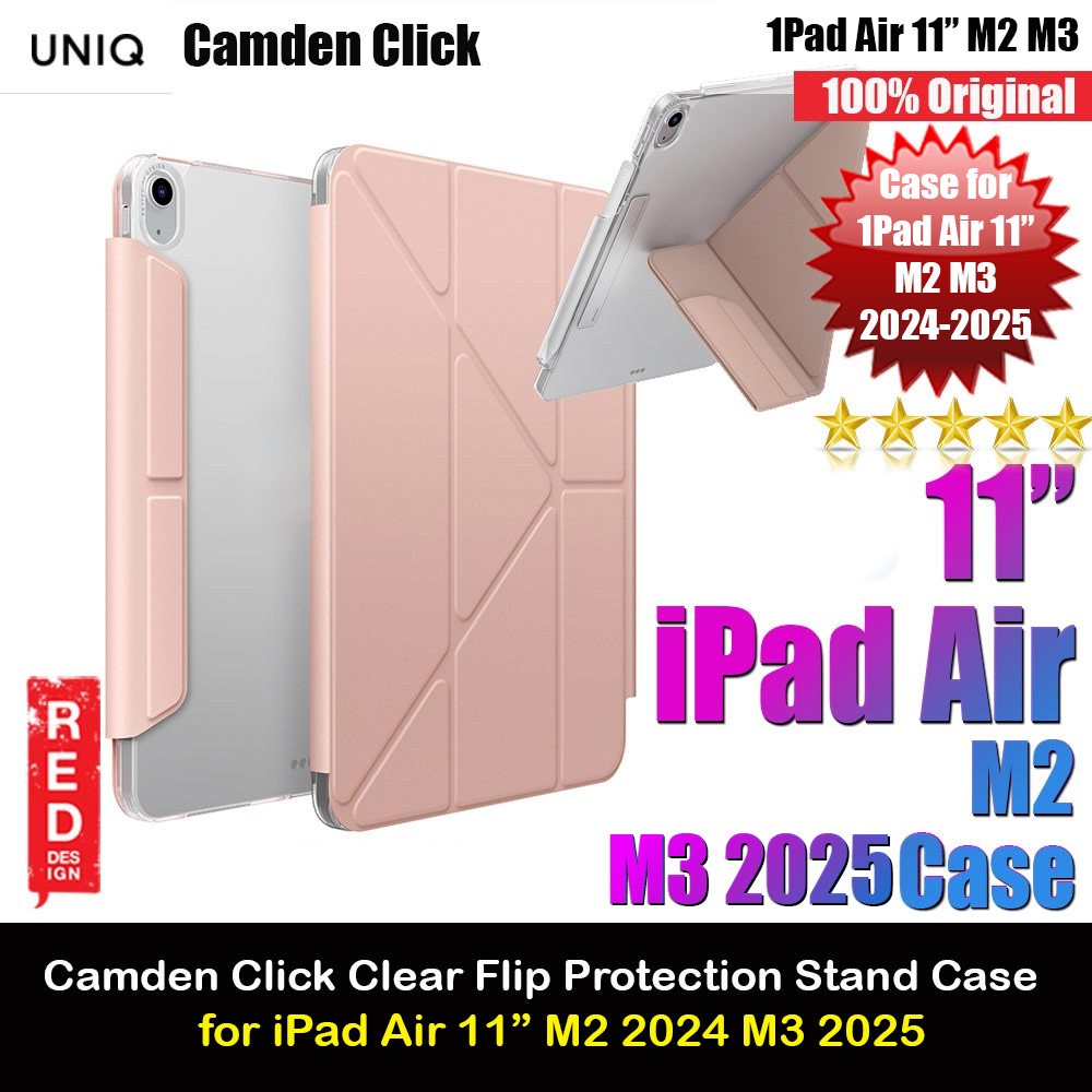 Picture of Uniq Camden Click Flip Cover Stand Case for iPad Air 11 M2 2024 M2 2025 (Pink) Apple iPad Air 11 M3 2025- Apple iPad Air 11 M3 2025 Cases, Apple iPad Air 11 M3 2025 Covers, iPad Cases and a wide selection of Apple iPad Air 11 M3 2025 Accessories in Malaysia, Sabah, Sarawak and Singapore 