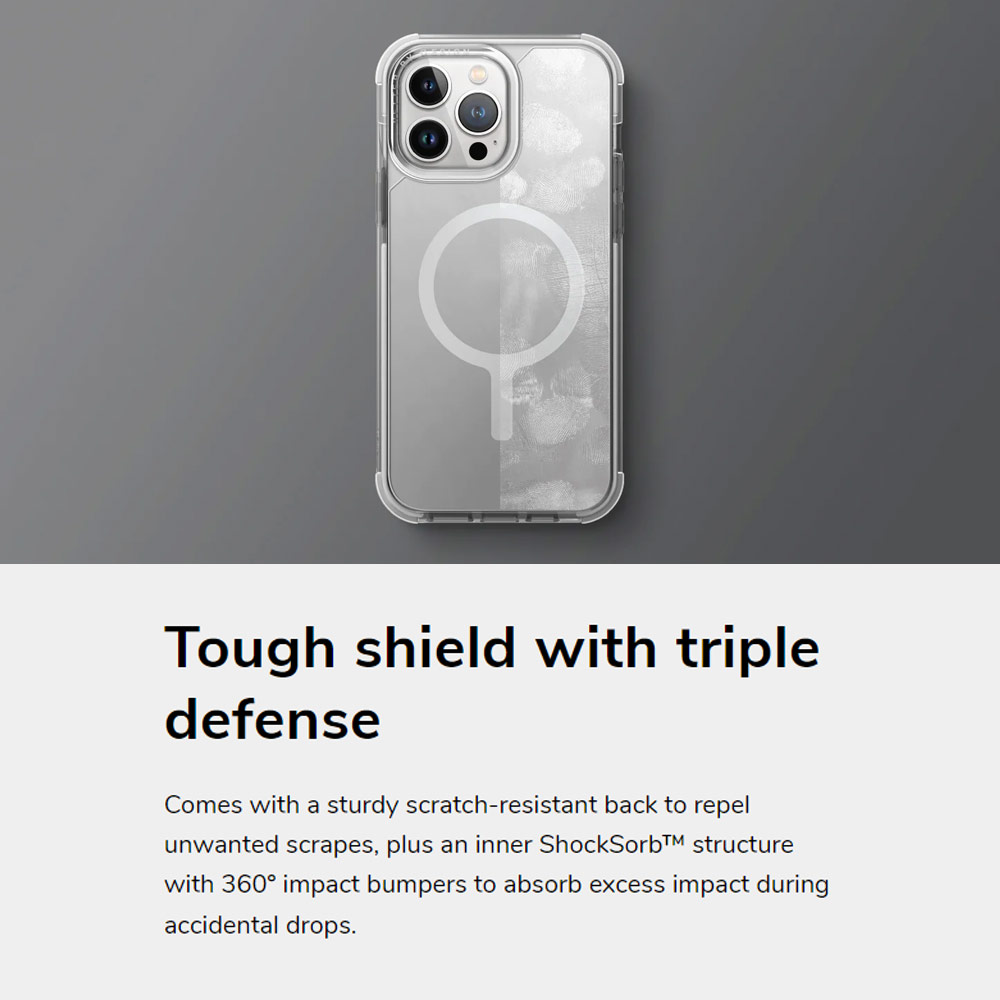 Picture of Apple iPhone 15 Pro 6.1 Case | Uniq Magclick Combat Hybrid Ultra Tough Drop Protection Magnetic Charge Compatible Case for iPhone 15 Pro 6.1 (Black)