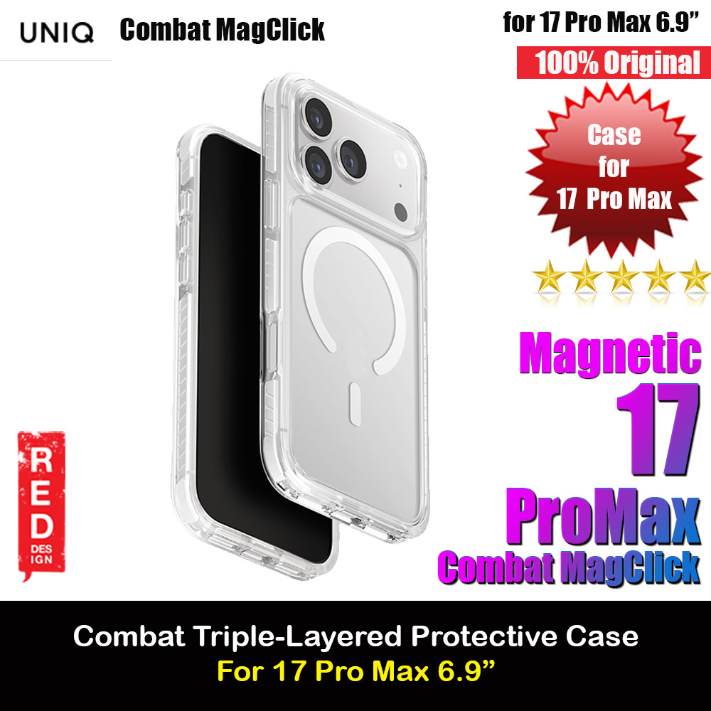 Picture of Uniq Combat Triple-Layered Magclick Protective Case for iPhone 17 Pro Max 6.9 (Blanc White) Apple iPhone 17 Pro Max 6.9- Apple iPhone 17 Pro Max 6.9 Cases, Apple iPhone 17 Pro Max 6.9 Covers, iPad Cases and a wide selection of Apple iPhone 17 Pro Max 6.9 Accessories in Malaysia, Sabah, Sarawak and Singapore 
