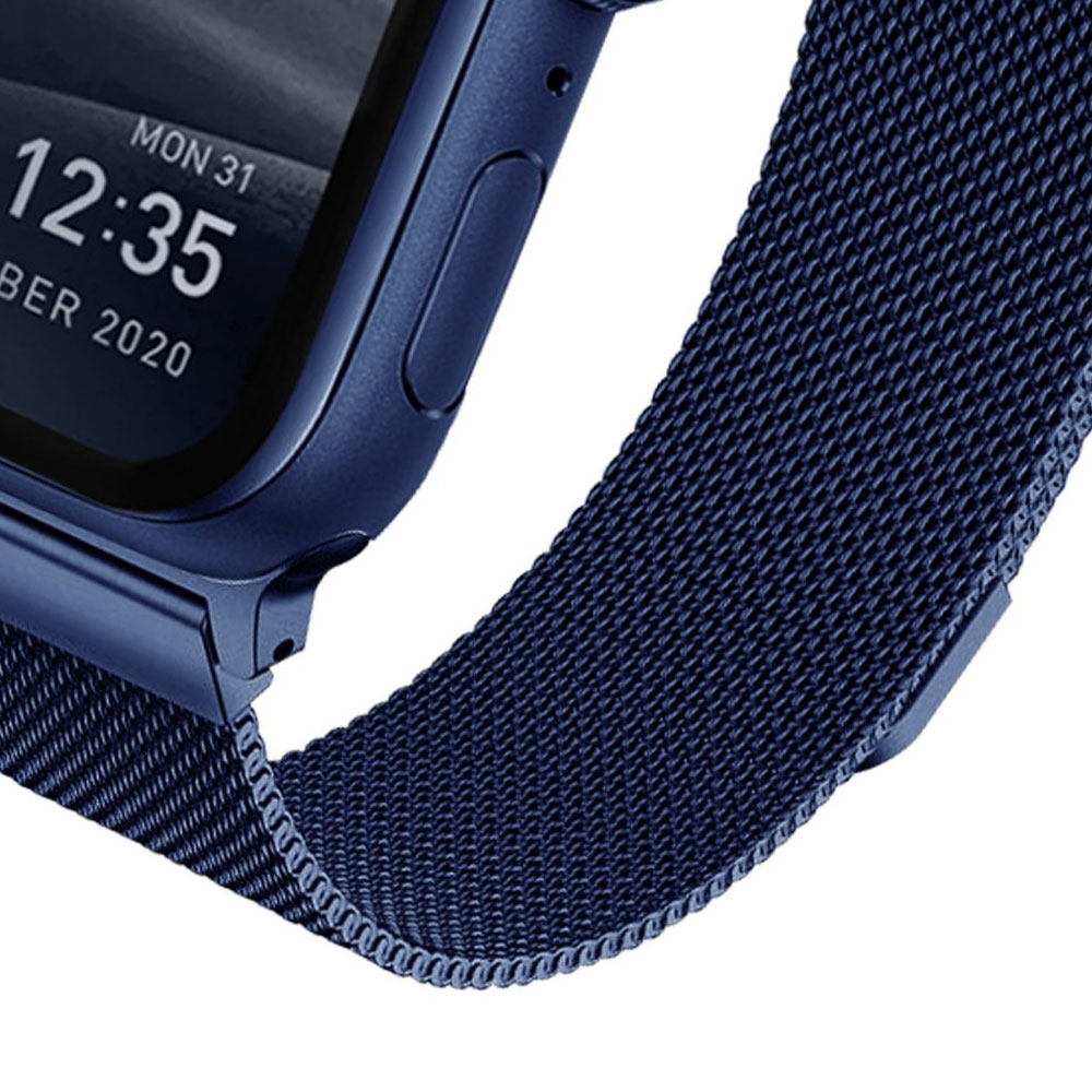 Picture of Apple Watch 38mm | Uniq Dante Milanese Mesh Loop Strap Stainless Steel with Magnetic Clasp Strap for Apple Watch 38mm 40mm (Blue)