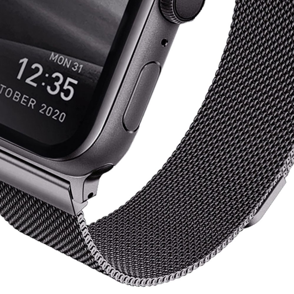 Picture of Apple Watch 38mm | Uniq Dante Milanese Mesh Loop Strap Stainless Steel with Magnetic Clasp Strap for Apple Watch 38mm 40mm (Graphite)