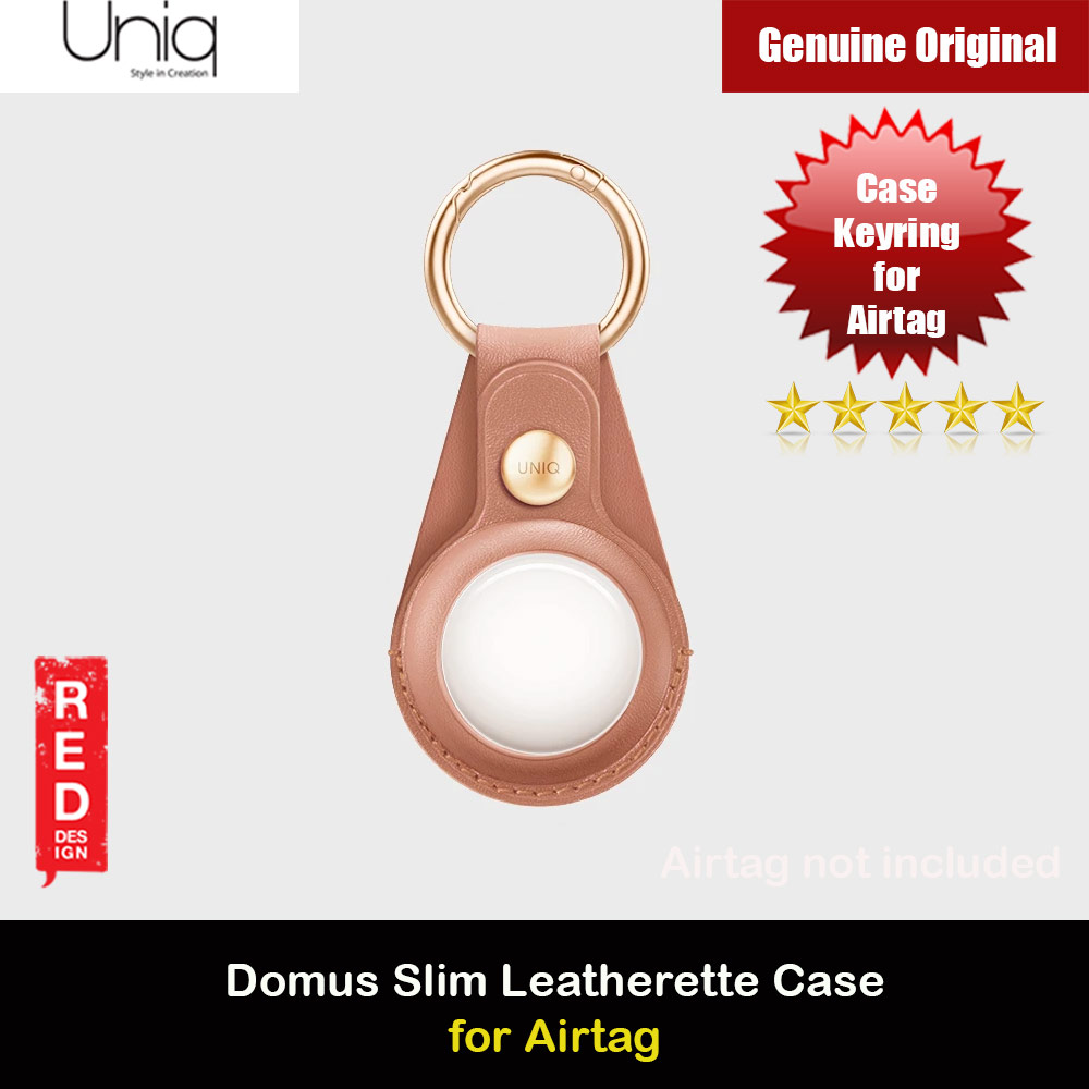 Picture of Uniq Domus Series Slim Leatherette Case Protective Cover Case Keyring Design for Apple AirTag (Dusty Pink) Apple Air Tag- Apple Air Tag Cases, Apple Air Tag Covers, iPad Cases and a wide selection of Apple Air Tag Accessories in Malaysia, Sabah, Sarawak and Singapore 