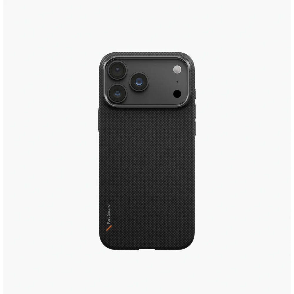 Picture of Apple iPhone 18 Pro Case | Uniq Keva Edge Slimline 100% Aramid Magnetic Case with Camera Control Button for iPhone 18 Pro- Carbon Black