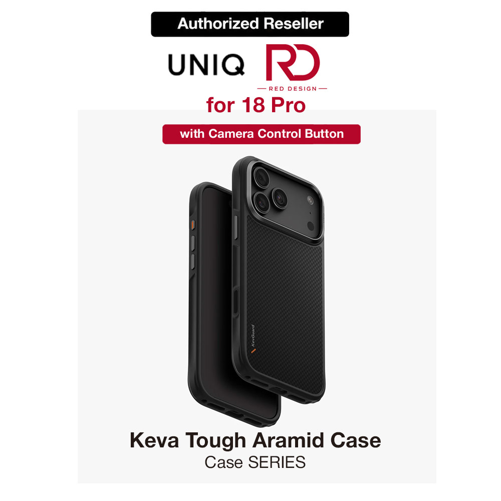 Picture of Uniq Keva Tough Aramid MagClick Protection Case with Camera Control Button for iPhone 18 Pro - Carbon Black Apple iPhone 18 Pro- Apple iPhone 18 Pro Cases, Apple iPhone 18 Pro Covers, iPad Cases and a wide selection of Apple iPhone 18 Pro Accessories in Malaysia, Sabah, Sarawak and Singapore 