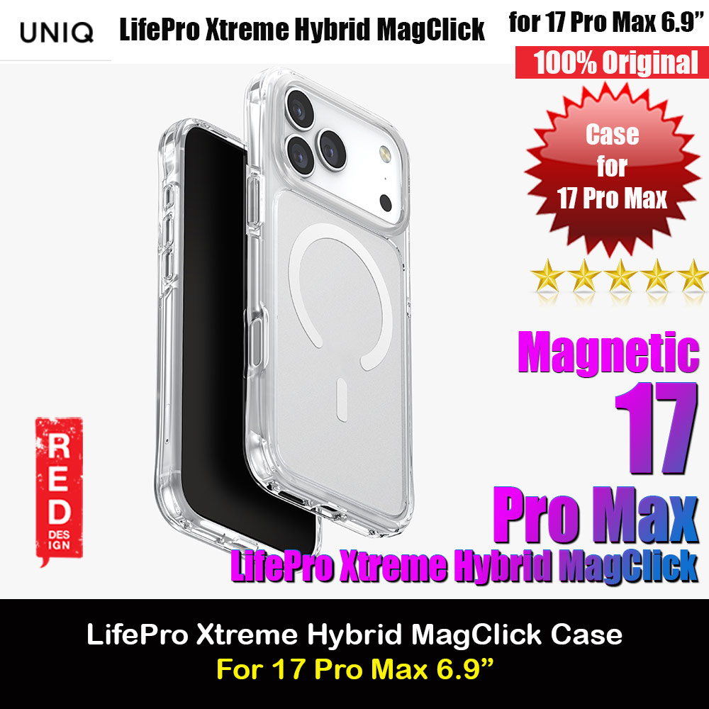 Picture of Uniq LifePro Xtreme Hybrid Magclick Slim Thin Anti Finger Print Transparent Drop Protection Case for iPhone 17 Pro Max 6.9 (Frosted Clear) Apple iPhone 17 Pro Max 6.9- Apple iPhone 17 Pro Max 6.9 Cases, Apple iPhone 17 Pro Max 6.9 Covers, iPad Cases and a wide selection of Apple iPhone 17 Pro Max 6.9 Accessories in Malaysia, Sabah, Sarawak and Singapore 