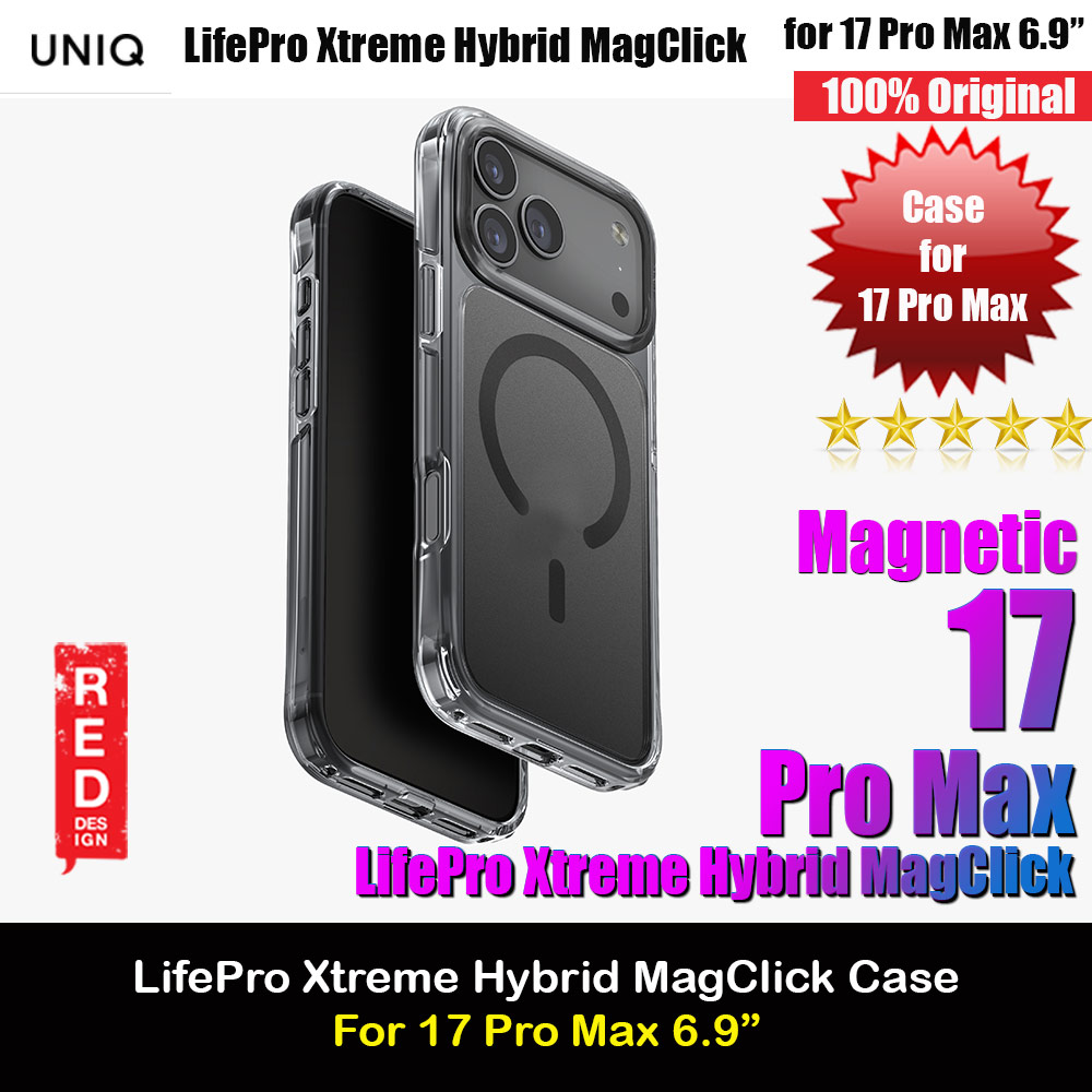 Picture of Uniq LifePro Xtreme Hybrid Magclick Slim Thin Anti Finger Print Transparent Drop Protection Case for iPhone 17 Pro Max 6.9 (Frosted Smoke) Apple iPhone 17 Pro Max 6.9- Apple iPhone 17 Pro Max 6.9 Cases, Apple iPhone 17 Pro Max 6.9 Covers, iPad Cases and a wide selection of Apple iPhone 17 Pro Max 6.9 Accessories in Malaysia, Sabah, Sarawak and Singapore 