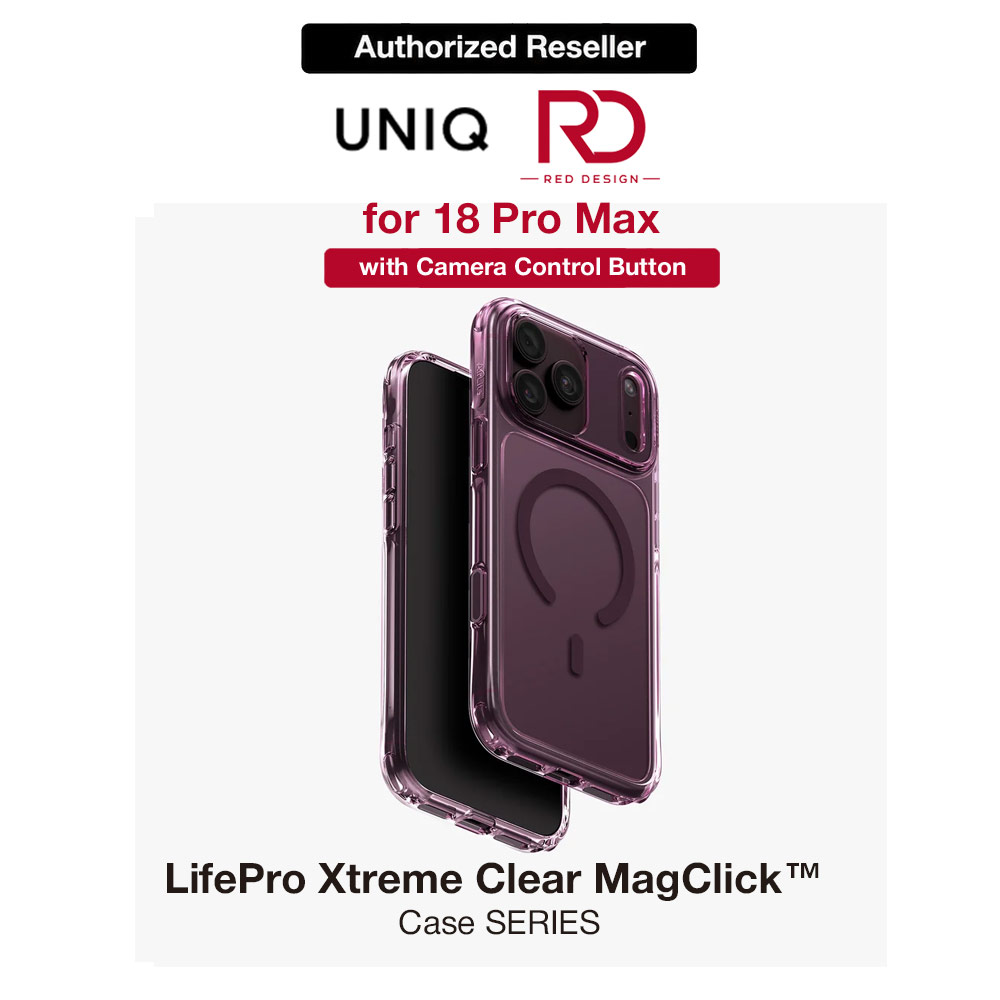 Picture of Uniq LifePro Xtreme Clear MagClick Case with Camera Control Button for iPhone 18 Pro Max 6.9 - Deep Burgundy Apple iPhone 18 Pro Max- Apple iPhone 18 Pro Max Cases, Apple iPhone 18 Pro Max Covers, iPad Cases and a wide selection of Apple iPhone 18 Pro Max Accessories in Malaysia, Sabah, Sarawak and Singapore 