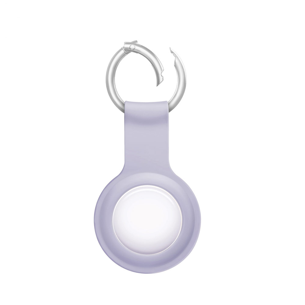 Picture of Apple Air Tag Case | Uniq Lino Series Premium Liquid Silicone Cover Case Strap for Apple AirTag (Lavendar Purple)