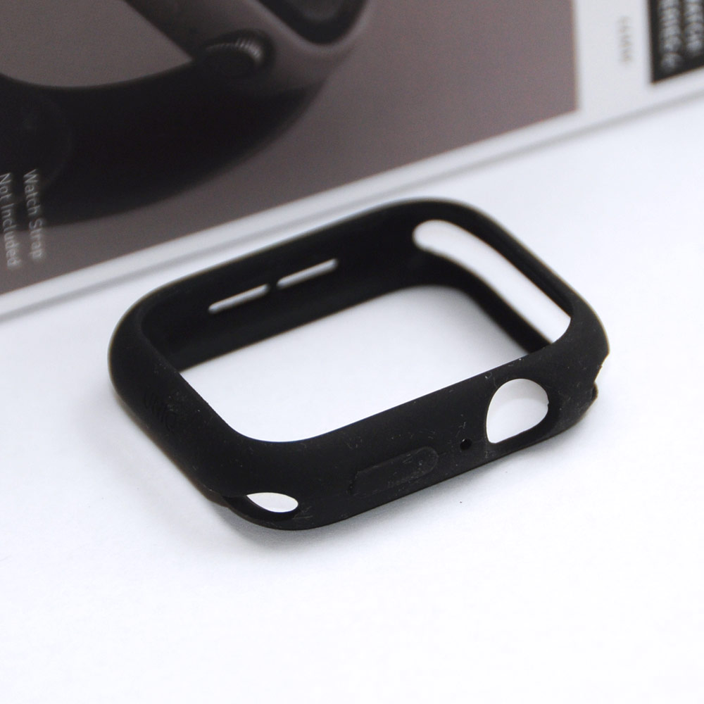 Picture of Apple Watch 44mm Case | Uniq Lino Series Premium Liquid Silicone Case for Apple Watch Series 4 44mm (Black)