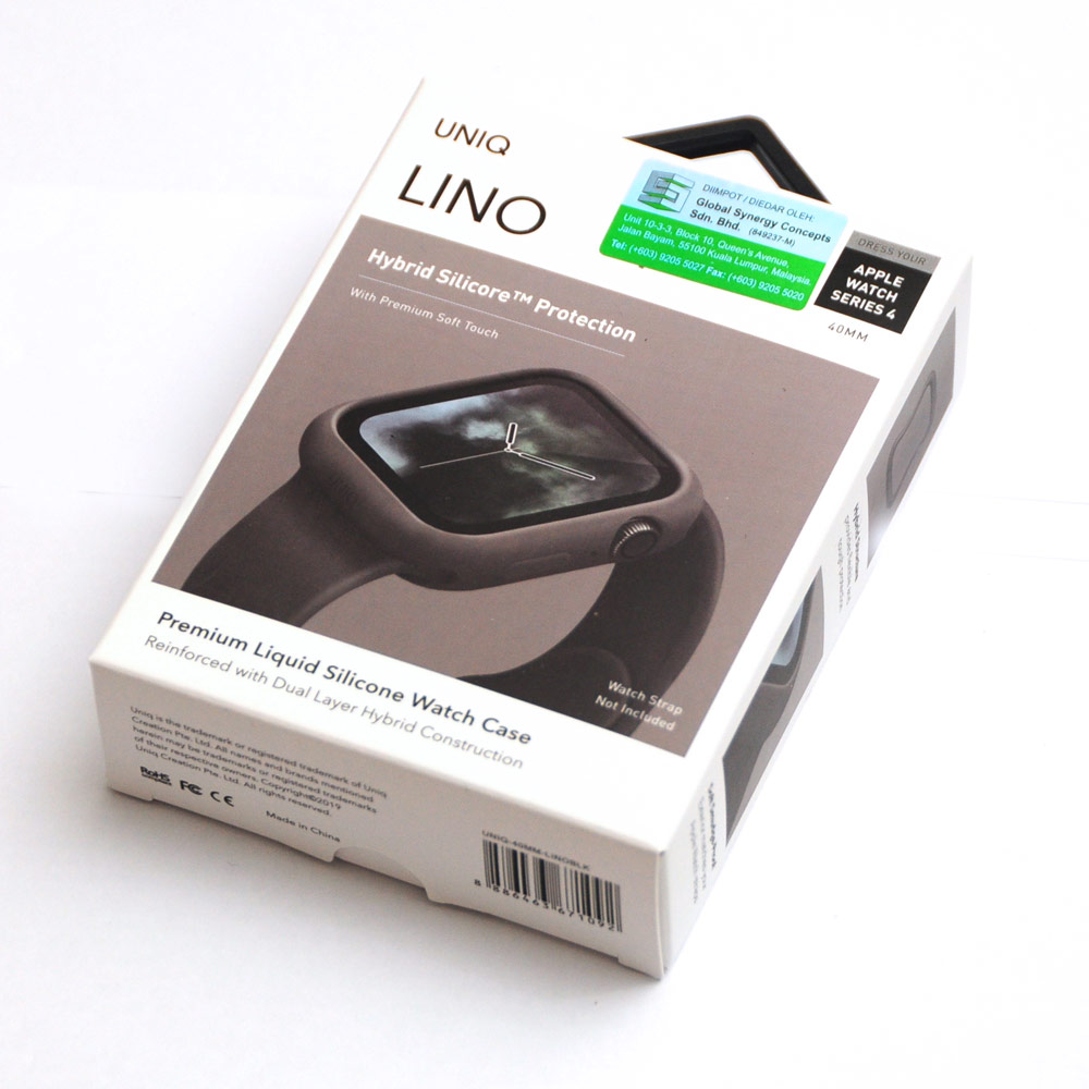 Picture of Apple Watch 44mm Case | Uniq Lino Series Premium Liquid Silicone Case for Apple Watch Series 4 44mm (Black)