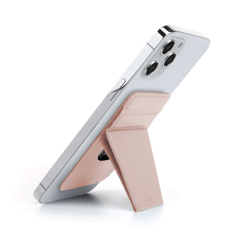 Picture of Apple iPhone 12 mini 5.4 | Uniq LYFT Magnetic PU Leather Phone Stand and Card Holder for iPhone 6 7 8 iPhone XR iPhone XS iPhone 12 Pro Max Galaxy S21 Ultra Note 20 Ultra (Pink)