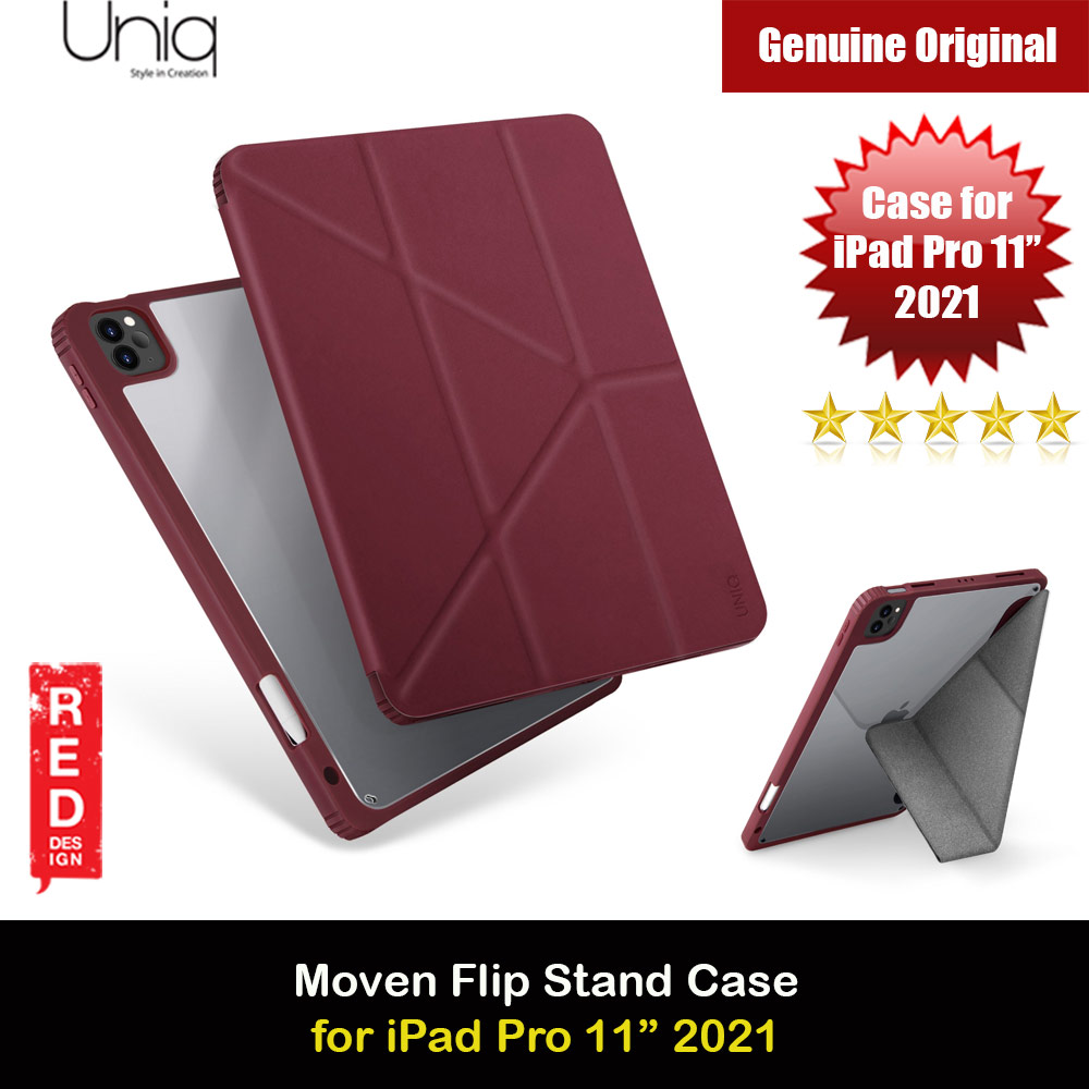 Picture of Uniq Moven Tough Hybrid Case with Clear Scratch-Resistant Black Protection Flip and Standable Case with Pen Storage for Apple iPad Pro 11 3rd Gen 2021 (Burgundy Maroon) Apple iPad Pro 11 3rd gen 2021- Apple iPad Pro 11 3rd gen 2021 Cases, Apple iPad Pro 11 3rd gen 2021 Covers, iPad Cases and a wide selection of Apple iPad Pro 11 3rd gen 2021 Accessories in Malaysia, Sabah, Sarawak and Singapore 