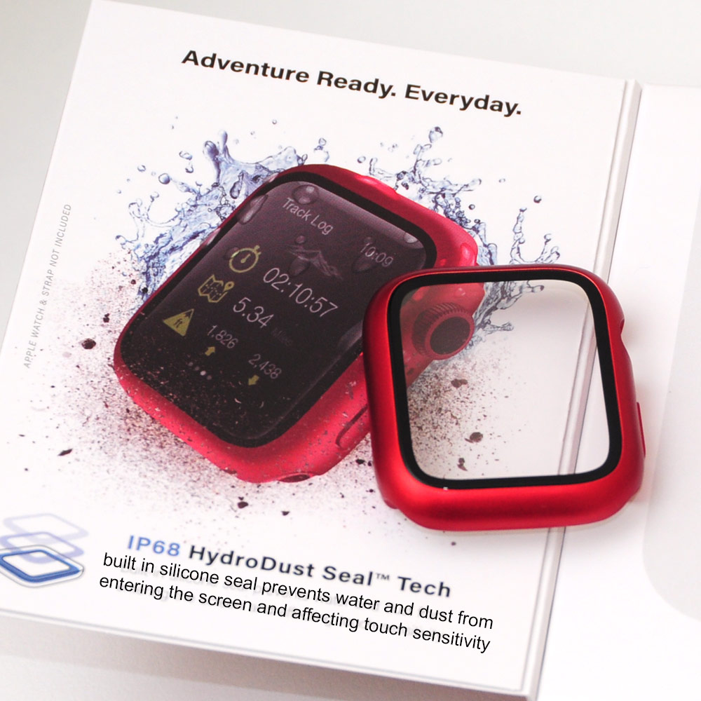 Picture of Apple Watch 44mm Case | Uniq Nautic Series Case with IP68 Splash Proof Dust Proof High Sensitivity Touch 9H Tempered Glass for Apple Watch 44mm (Red)