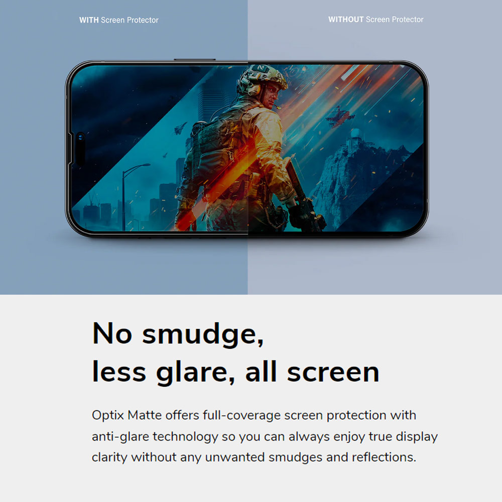 Picture of Apple iPhone 15 Pro 6.1 Screen Protector | Uniq Optix Matte Anti Glare Tempered Glass Screen Protector with Installation Helper Kit for iPhone 15 Pro 6.1 (Matte)