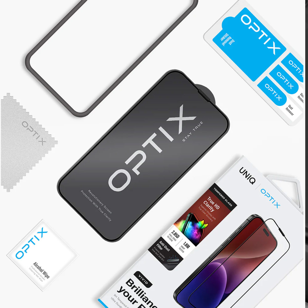 Picture of Apple iPhone 15 Plus 6.7 Screen Protector | Uniq Optix Vivid HD Clear 2.85D Tempered Glass Screen Protector with Installation Helper Kit for iPhone 15 Plus 6.7 (HD Clear)
