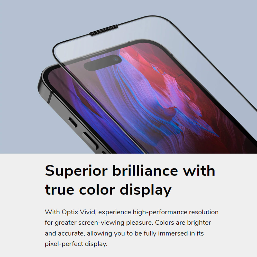 Picture of Apple iPhone 15 Plus 6.7 Screen Protector | Uniq Optix Vivid HD Clear 2.85D Tempered Glass Screen Protector with Installation Helper Kit for iPhone 15 Plus 6.7 (HD Clear)