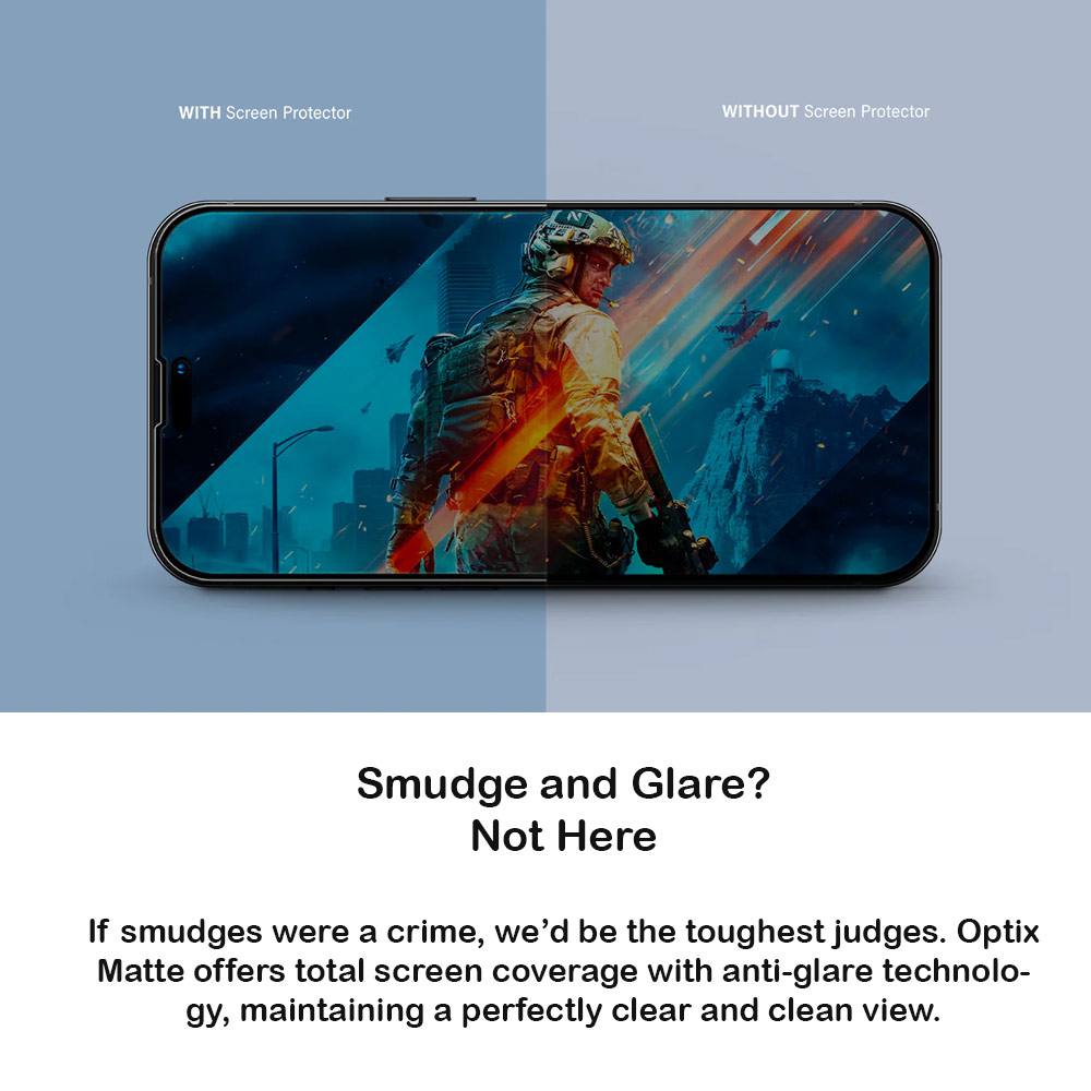 Picture of Apple iPhone 16 Pro 6.3 Screen Protector | Uniq Optix Matte Anti Glare Tempered Glass Screen Protector with Installation Helper Kit for iPhone 16 Pro 6.3 (Matte)