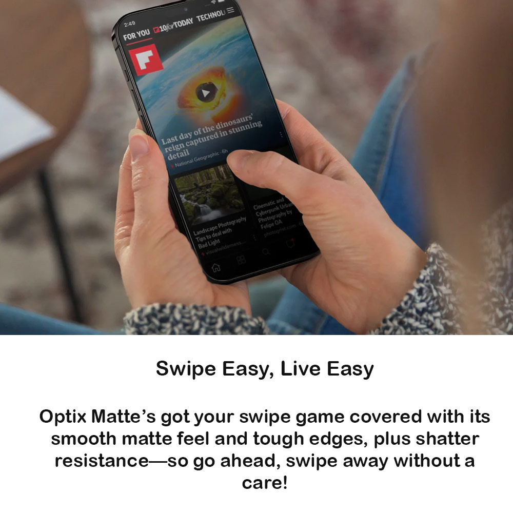 Picture of Apple iPhone 16 Pro 6.3 Screen Protector | Uniq Optix Matte Anti Glare Tempered Glass Screen Protector with Installation Helper Kit for iPhone 16 Pro 6.3 (Matte)