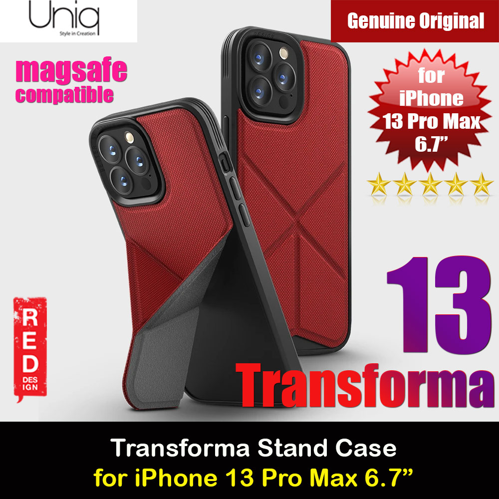 Picture of Uniq Transforma Drop Protection Stand Case Magsafe Compatible for iPhone 13 Pro Max 6.7 (Coral Red) Apple iPhone 13 Pro Max 6.7- Apple iPhone 13 Pro Max 6.7 Cases, Apple iPhone 13 Pro Max 6.7 Covers, iPad Cases and a wide selection of Apple iPhone 13 Pro Max 6.7 Accessories in Malaysia, Sabah, Sarawak and Singapore 
