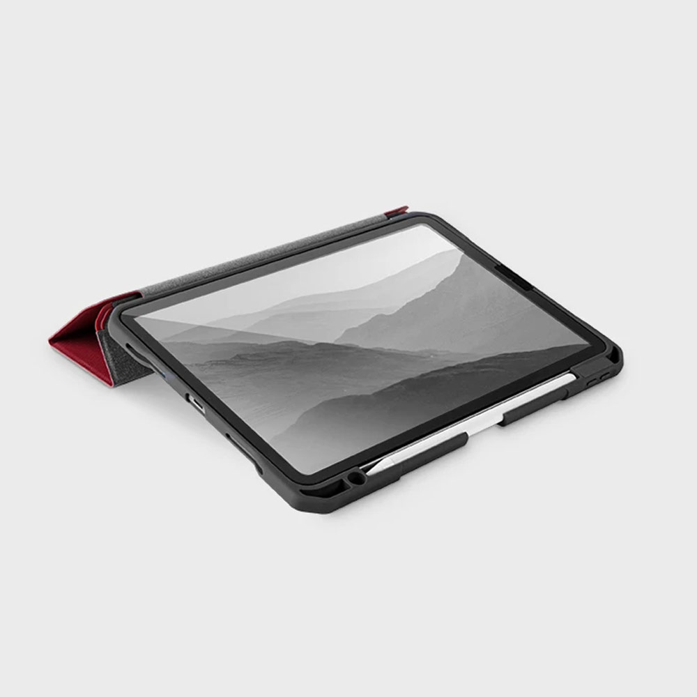 Picture of Apple iPad Air 10.9 2020 Case | Uniq Trexa Rugged Protective Case for iPad Pro 3rd Gen 2020 2021 iPad Air 10.9 2020 Stand Case Protection Case Flip Case (Red)