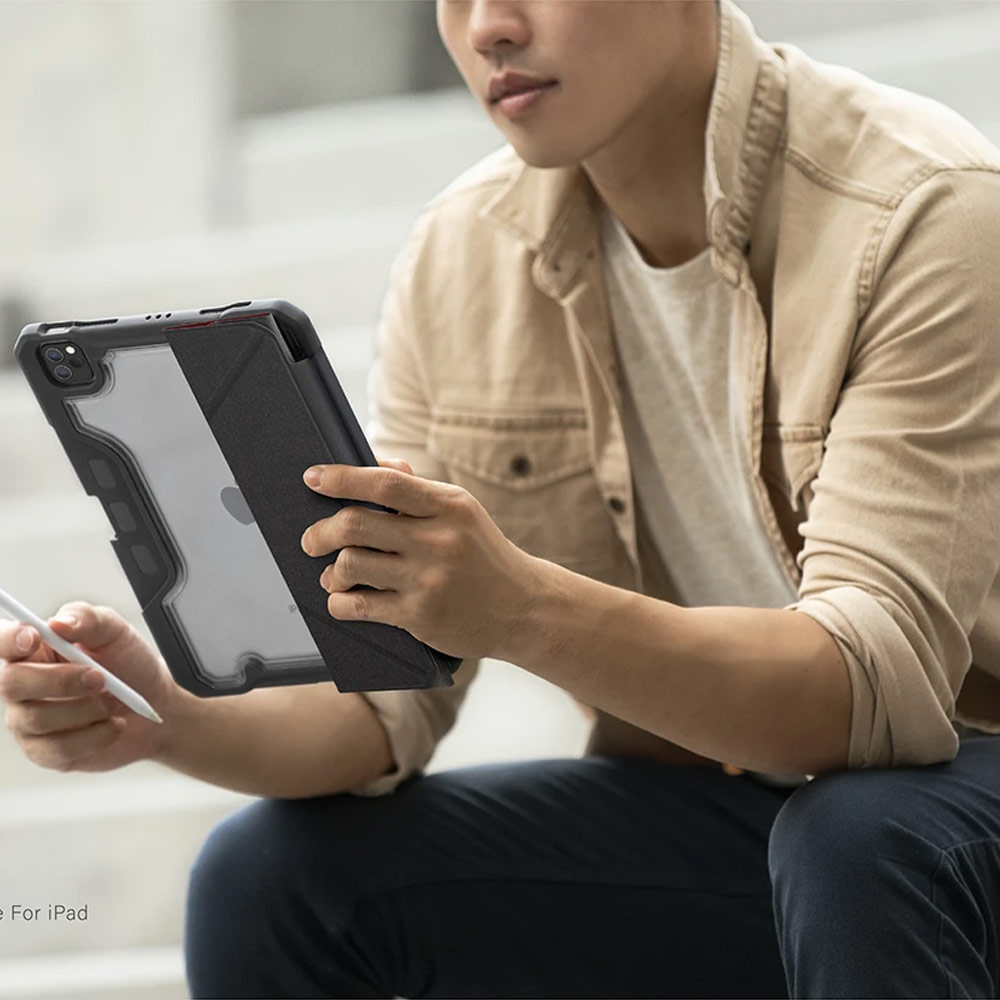 Picture of Apple iPad Air 10.9 2020 Case | Uniq Trexa Rugged Protective Case for iPad Pro 3rd Gen 2020 2021 iPad Air 10.9 2020 Stand Case Protection Case Flip Case (Red)